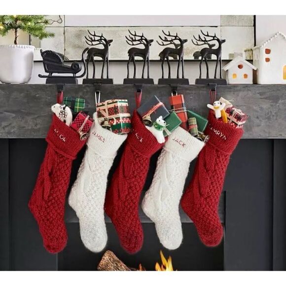 Pottery Barn Santa's Sleigh Stocking Holders - Picture 3 of 8